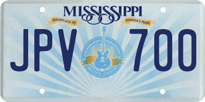 MS license plate JPV700