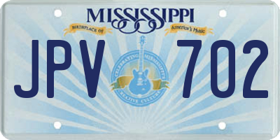 MS license plate JPV702