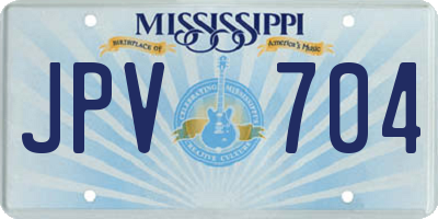 MS license plate JPV704