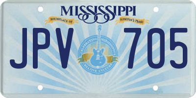 MS license plate JPV705