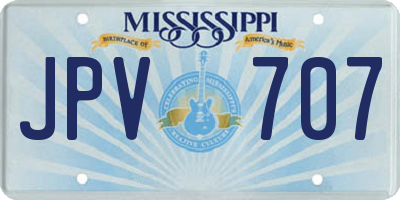 MS license plate JPV707