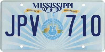 MS license plate JPV710