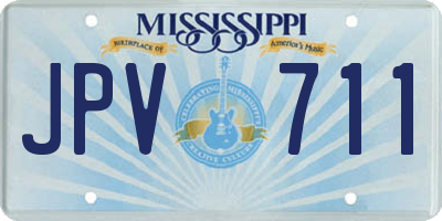 MS license plate JPV711