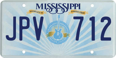 MS license plate JPV712