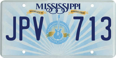MS license plate JPV713