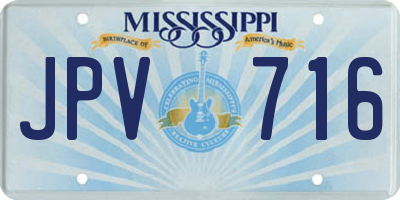 MS license plate JPV716