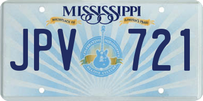 MS license plate JPV721