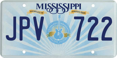 MS license plate JPV722