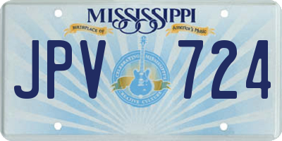 MS license plate JPV724