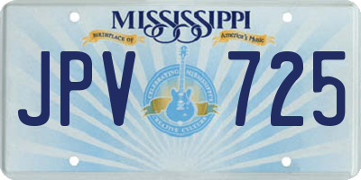 MS license plate JPV725