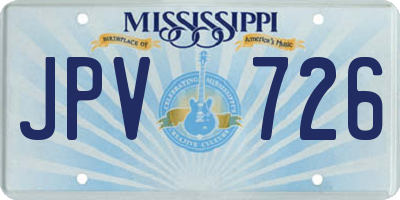 MS license plate JPV726
