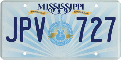 MS license plate JPV727