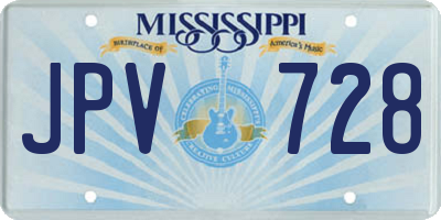 MS license plate JPV728