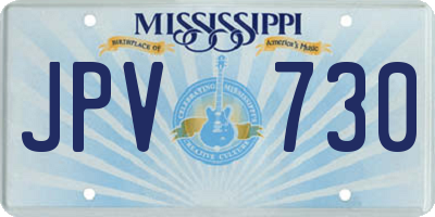 MS license plate JPV730