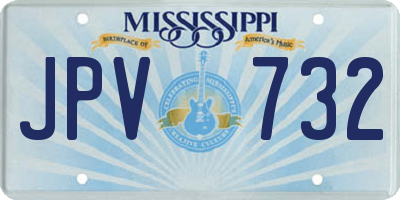 MS license plate JPV732