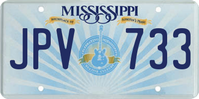 MS license plate JPV733