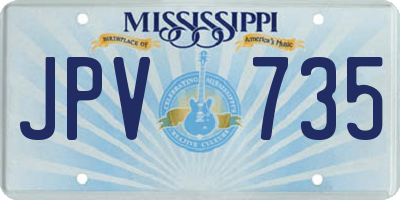 MS license plate JPV735