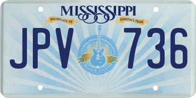 MS license plate JPV736