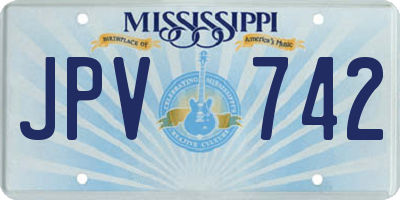 MS license plate JPV742