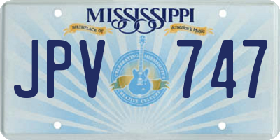 MS license plate JPV747