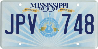 MS license plate JPV748