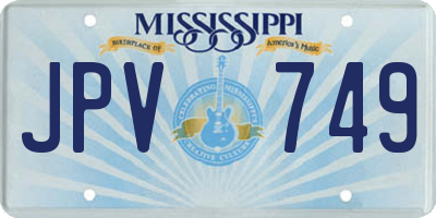 MS license plate JPV749