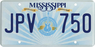 MS license plate JPV750