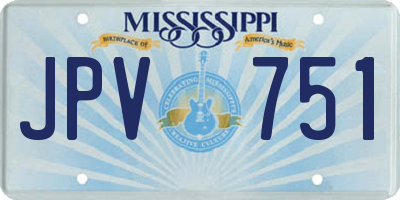 MS license plate JPV751