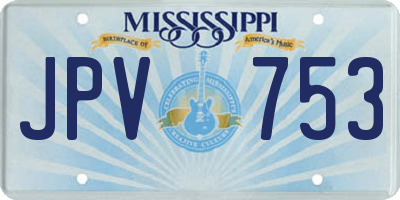 MS license plate JPV753