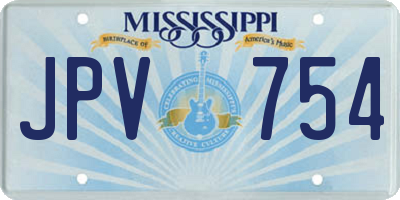 MS license plate JPV754