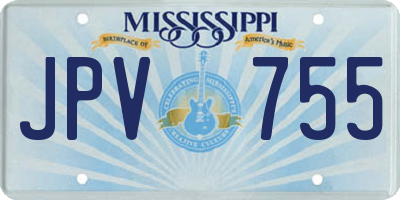 MS license plate JPV755