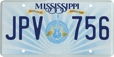 MS license plate JPV756
