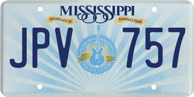 MS license plate JPV757