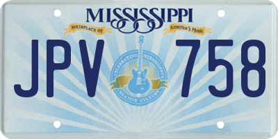 MS license plate JPV758
