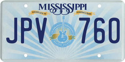 MS license plate JPV760