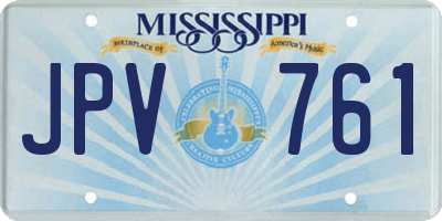 MS license plate JPV761