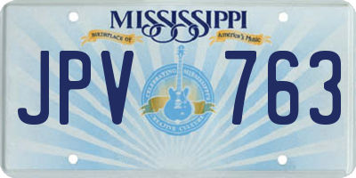 MS license plate JPV763