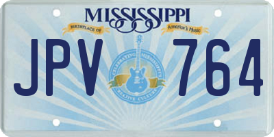 MS license plate JPV764