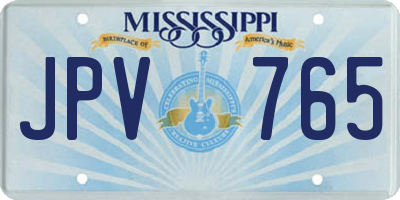 MS license plate JPV765