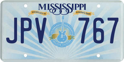 MS license plate JPV767