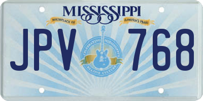 MS license plate JPV768