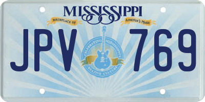 MS license plate JPV769