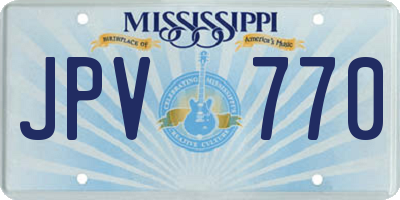 MS license plate JPV770