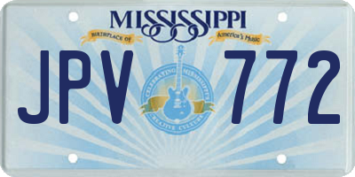 MS license plate JPV772