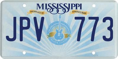 MS license plate JPV773