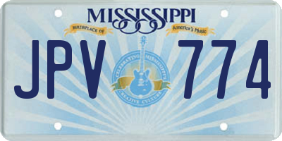 MS license plate JPV774