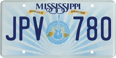 MS license plate JPV780