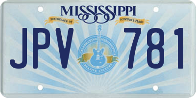 MS license plate JPV781