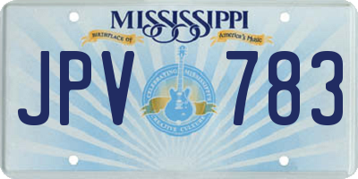 MS license plate JPV783