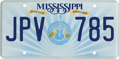MS license plate JPV785